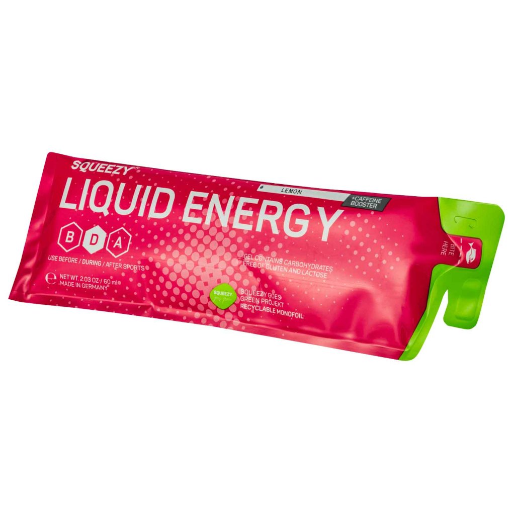 Squeezy Liquid Energy Caffeine Boost - Carbohydrate Gel - 12x60ml