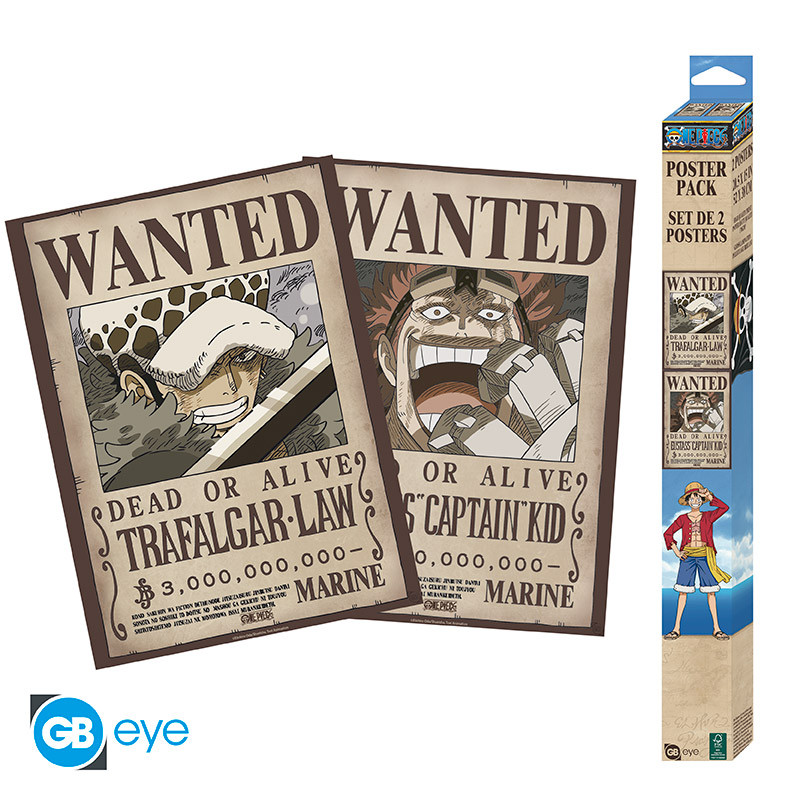 ONE PIECE Set 2 Chibi Posters Wanted Law & Kid