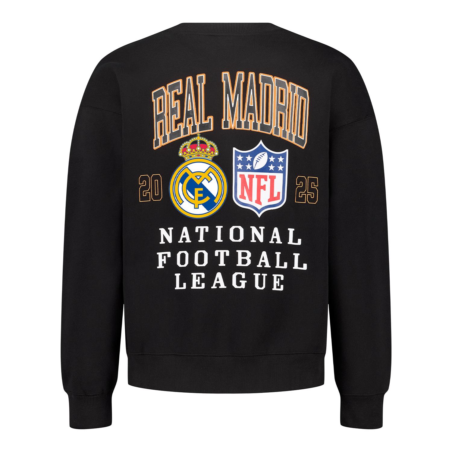 Mens Real Madrid x NFL Crew Sweatshirt Black