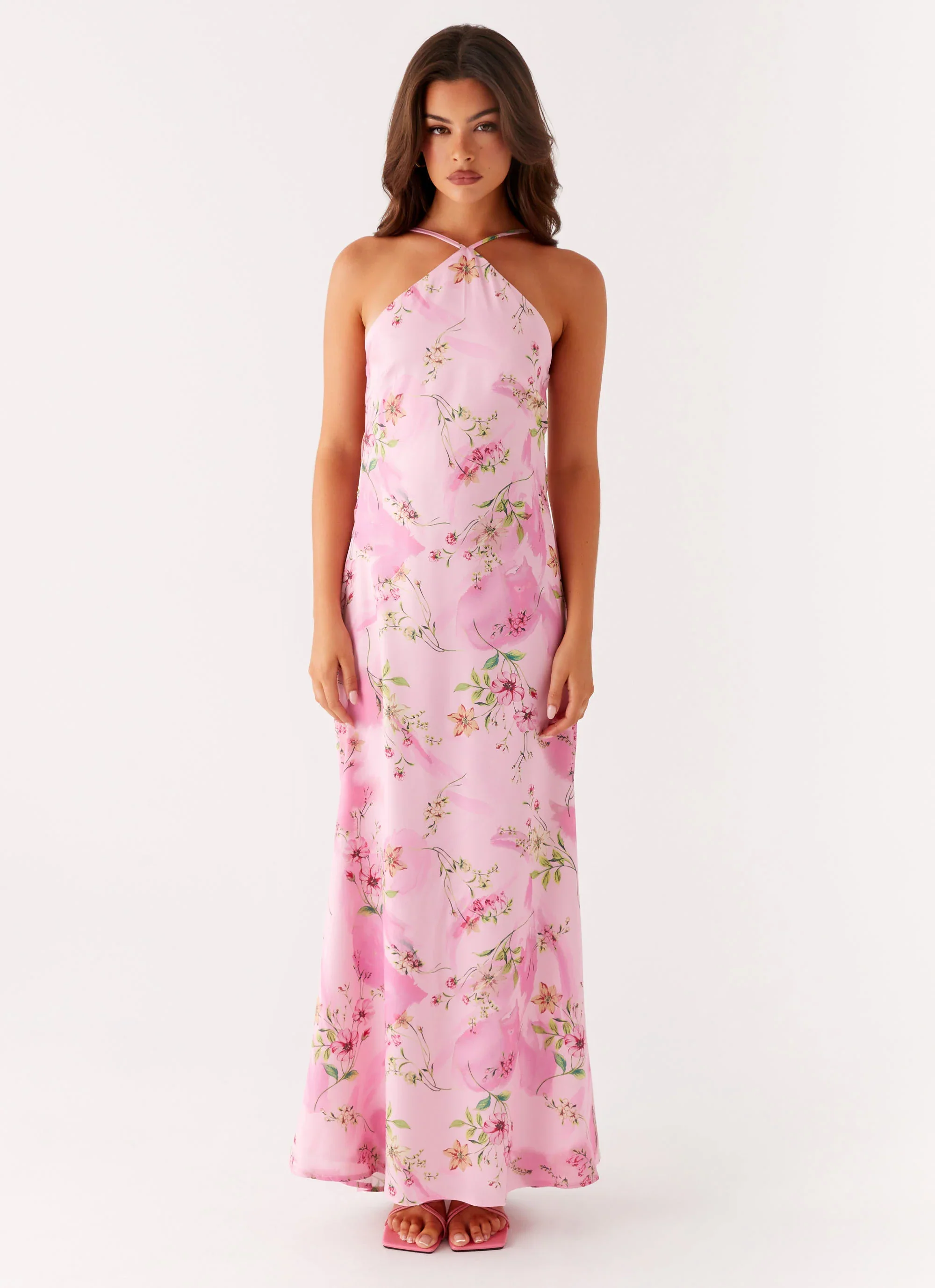 Pascal Maxi Dress - Pink Floral Print