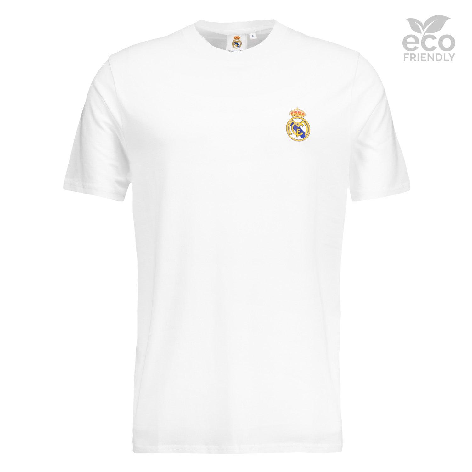 Mens ECO Essentials Real Madrid Color Crest T-Shirt White