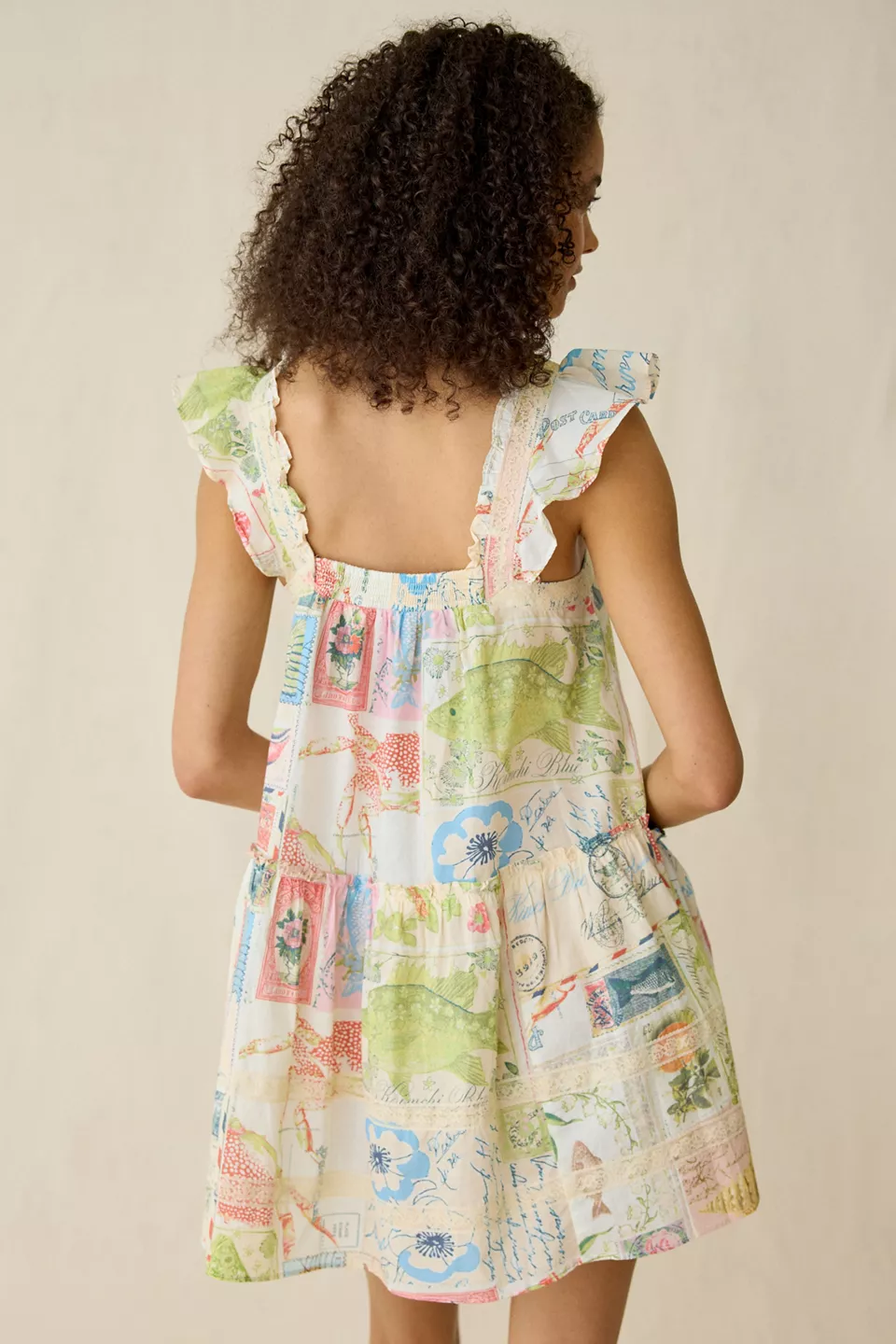 Kimchi Blue High Tide Flutter Sleeve Trapeze Mini Dress