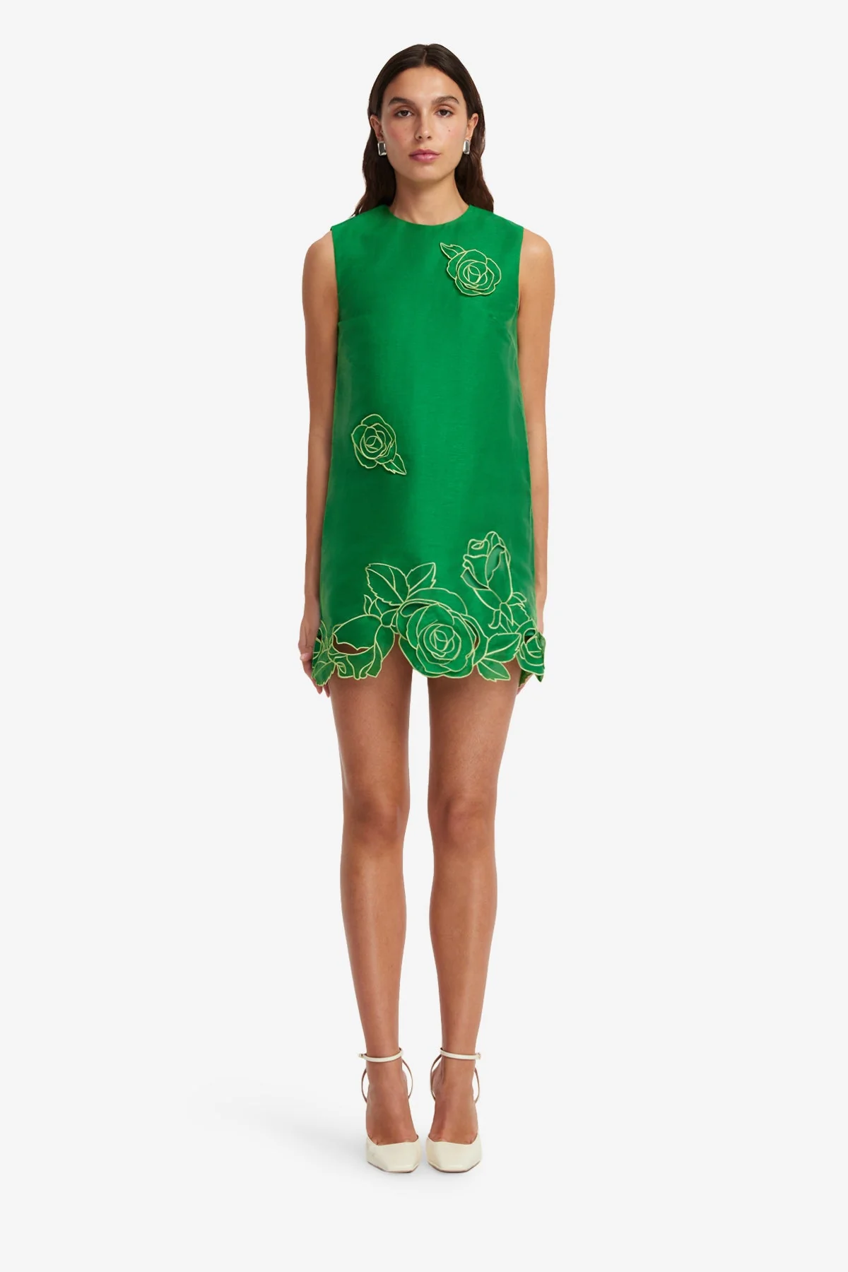 Yvonne Appliqué Mini Dress - Verdant