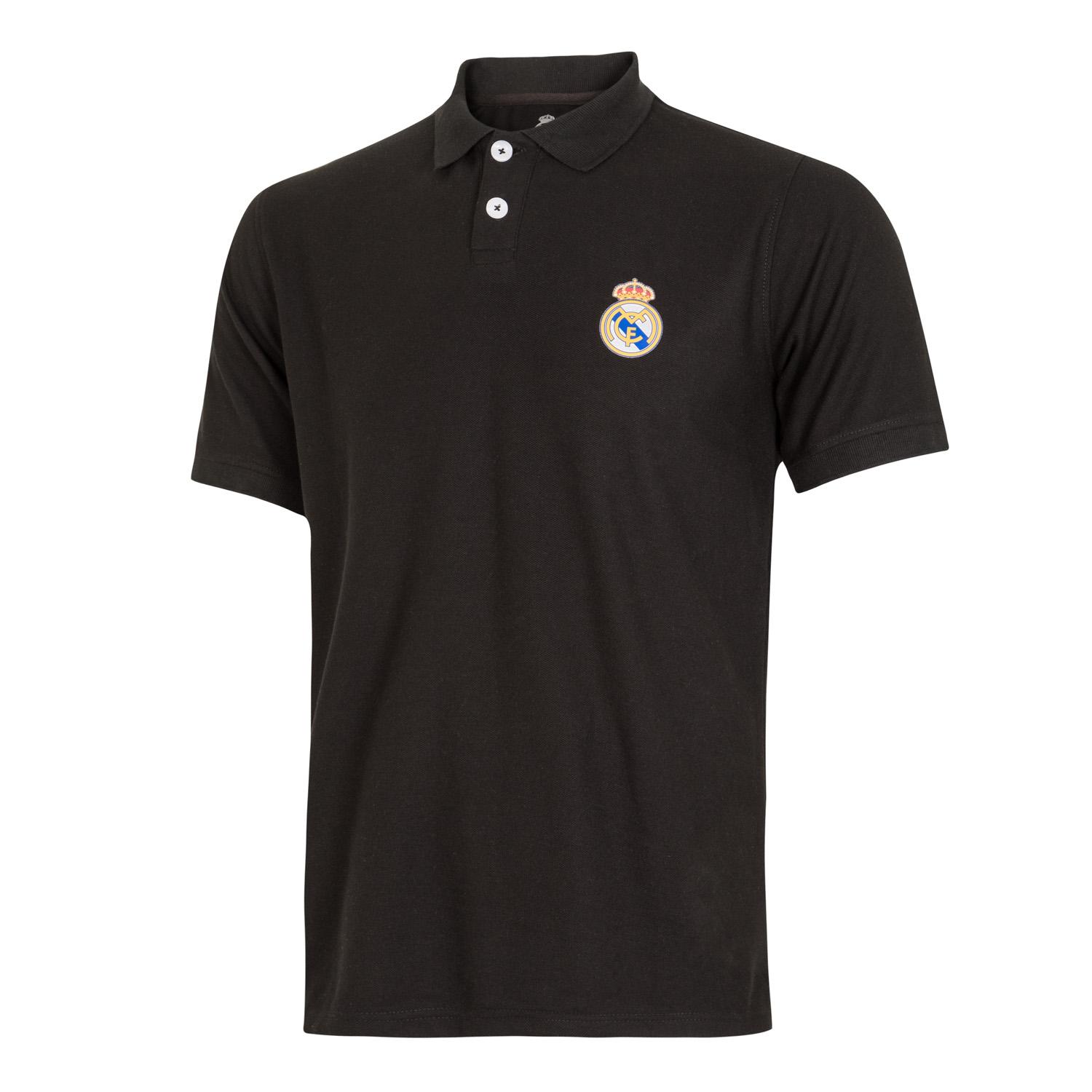 Mens Essentials Color Crest Polo Black