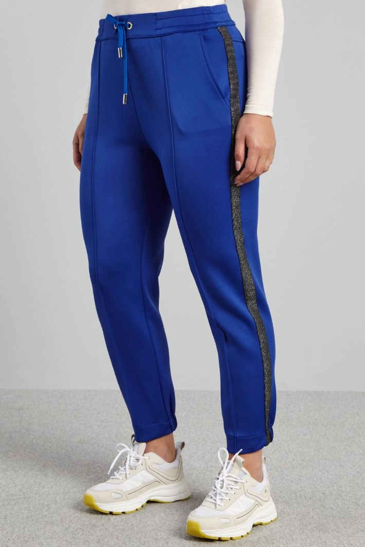 Joggers with contrasting bands - BLUETTE SILVER