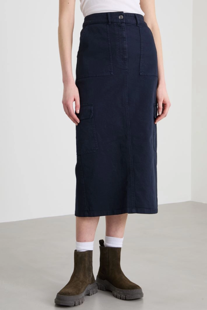 Cotton bull cargo skirt - NIGHT BLUE