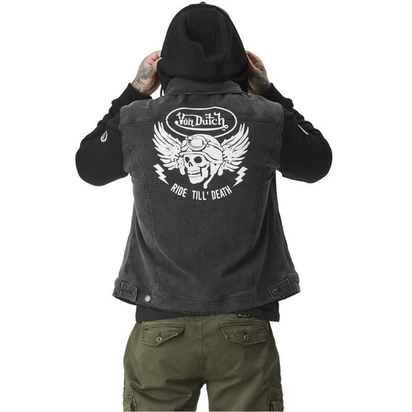 Jacket Von Dutch Jeans Pactches And Holes - BlackRef: VDH0028