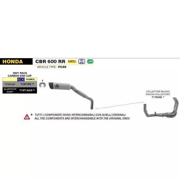 Arrow Racing - Gray CollectorHONDA 600 CBR 600 RR - 2024 - 2025Ref: Aw0981 / 71784Mi