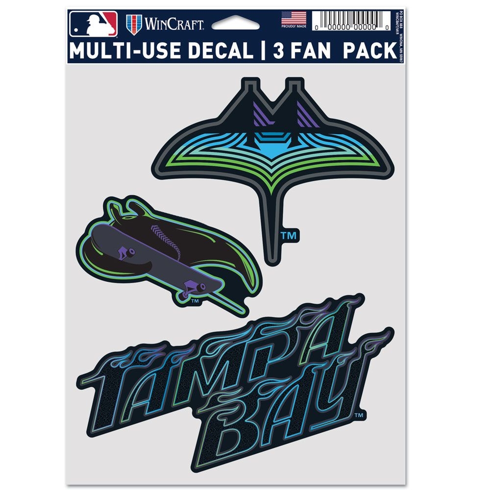 Tampa Bay Rays City Connect Multi-Use MLB Decals Set (3 Pcs.)