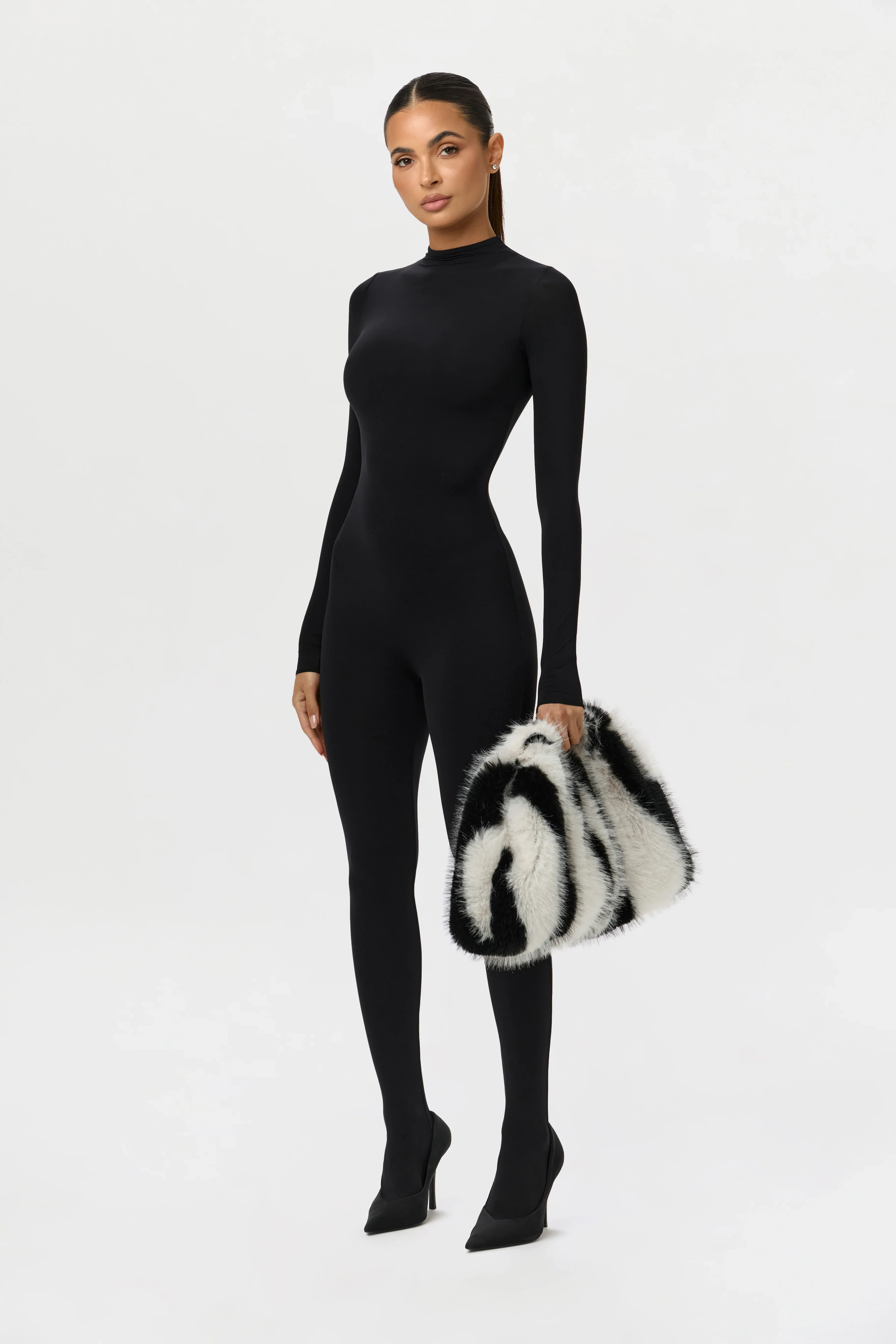 Faux Fur Animal Print Purse