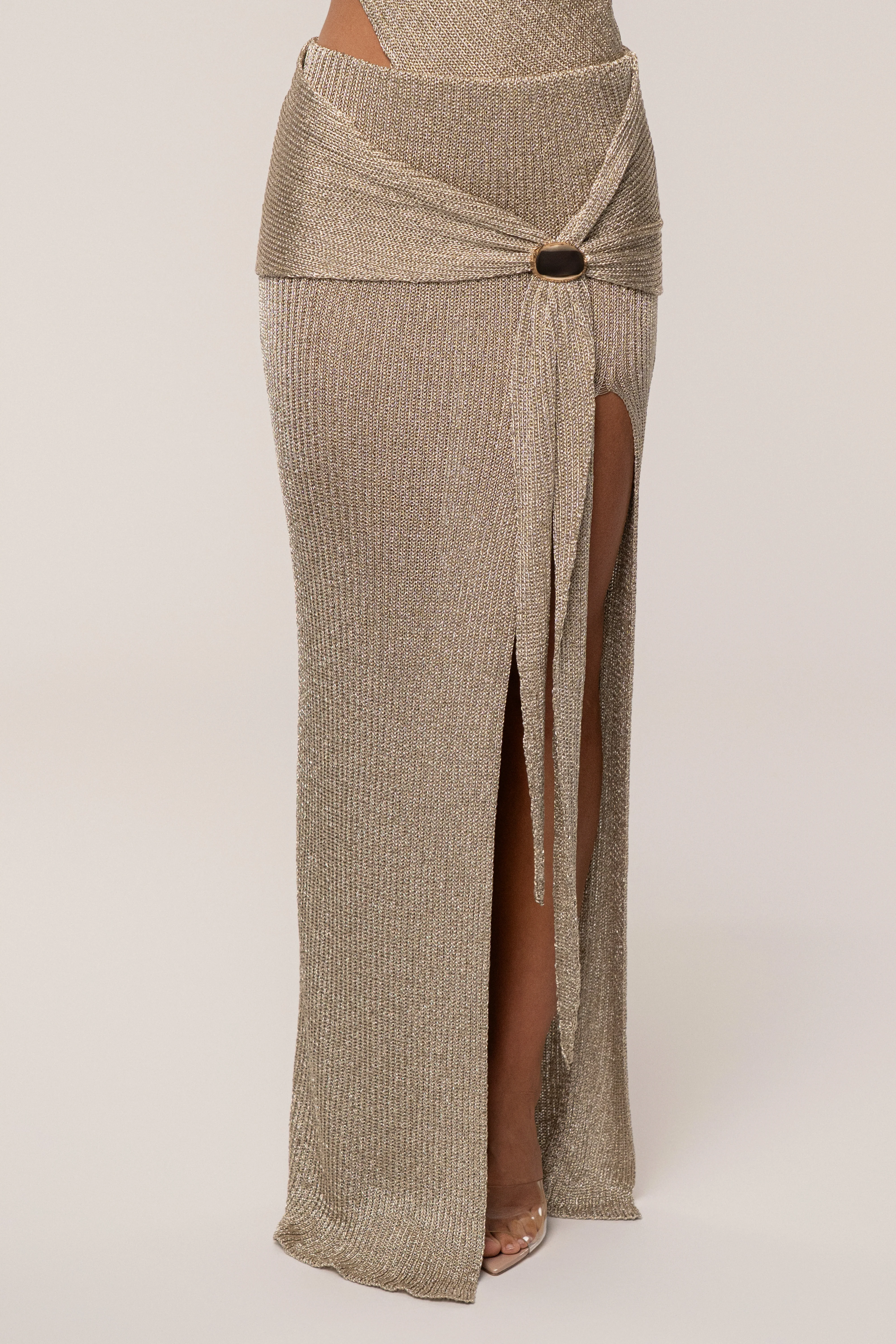 Gold Hazel Metallic Wrap Skirt