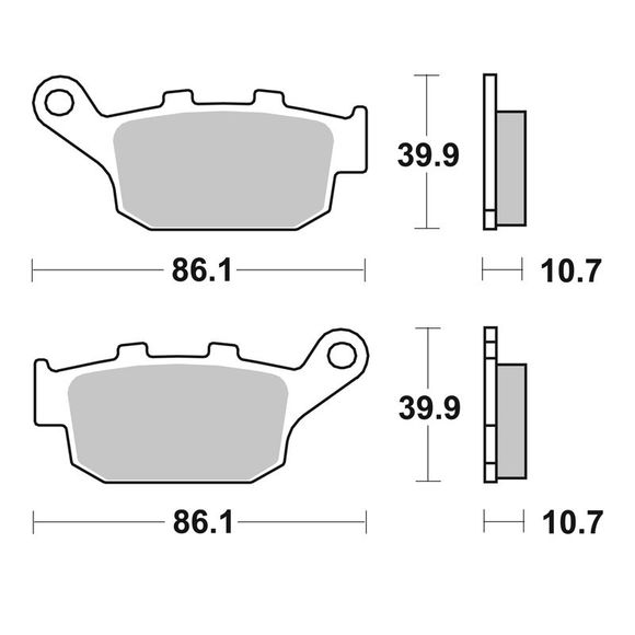 SBS 614HF Organic Rear Brake PadsRef: 614HF / 614000