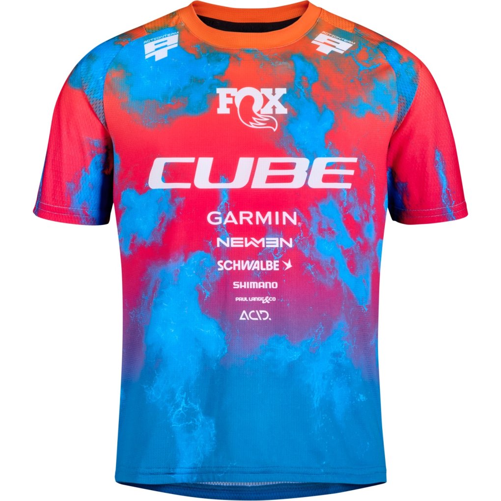 CUBE MTB ROOKIE X Actionteam Short Sleeve Jersey Kids - blue´n´pink´n´orange