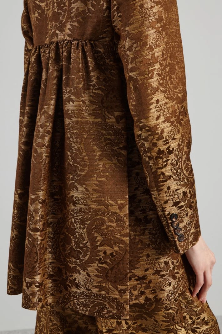 Double-breasted blazer in jacquard wool - BRONZE