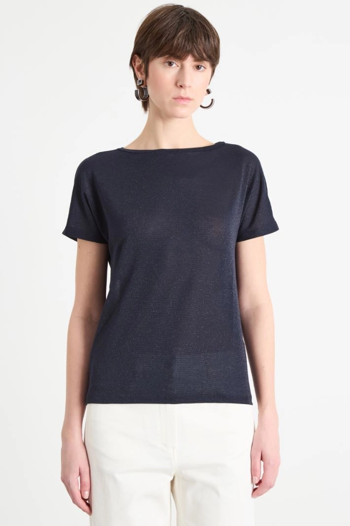 Foiled jersey top - BLUE