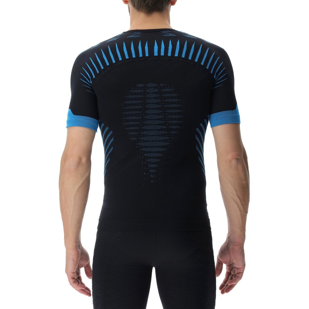 UYN Running Ultra1 Short Sleeve Shirt Men - Black/Atlantic/Atlantic