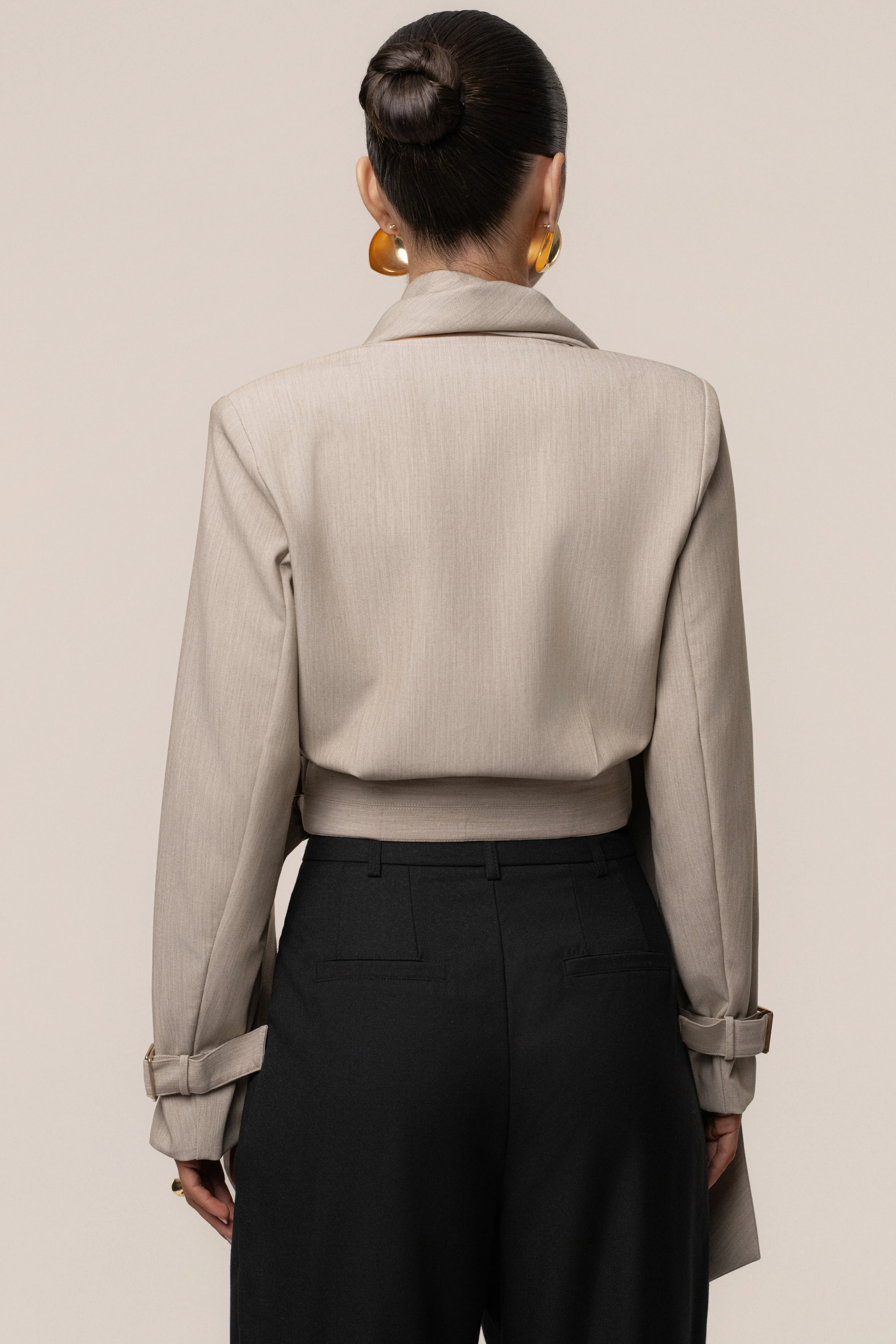 Stone Aligned Scarf Top