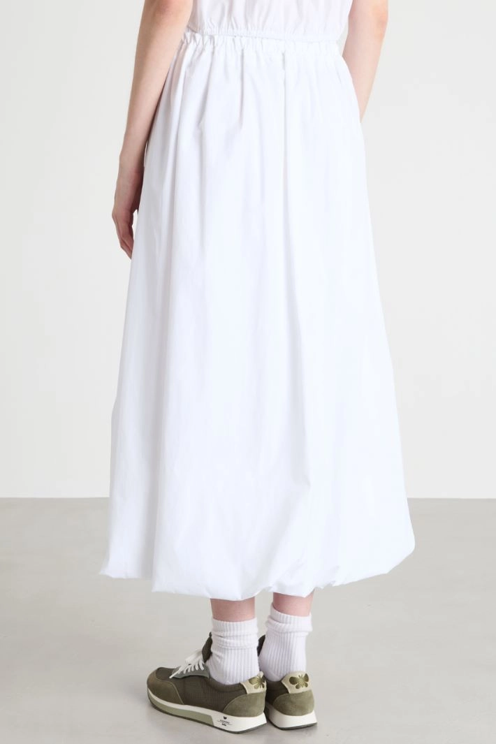 A-line skirt with elasticated waist - WHITE