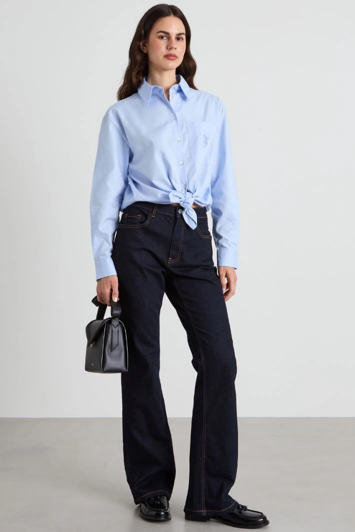 Asymmetrical Oxford shirt - PALE BLUE