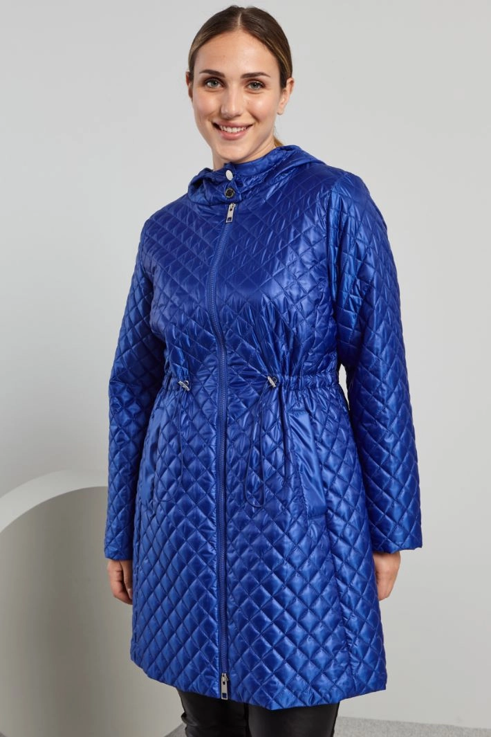 Long padded jacket with drawstring - BLUETTE