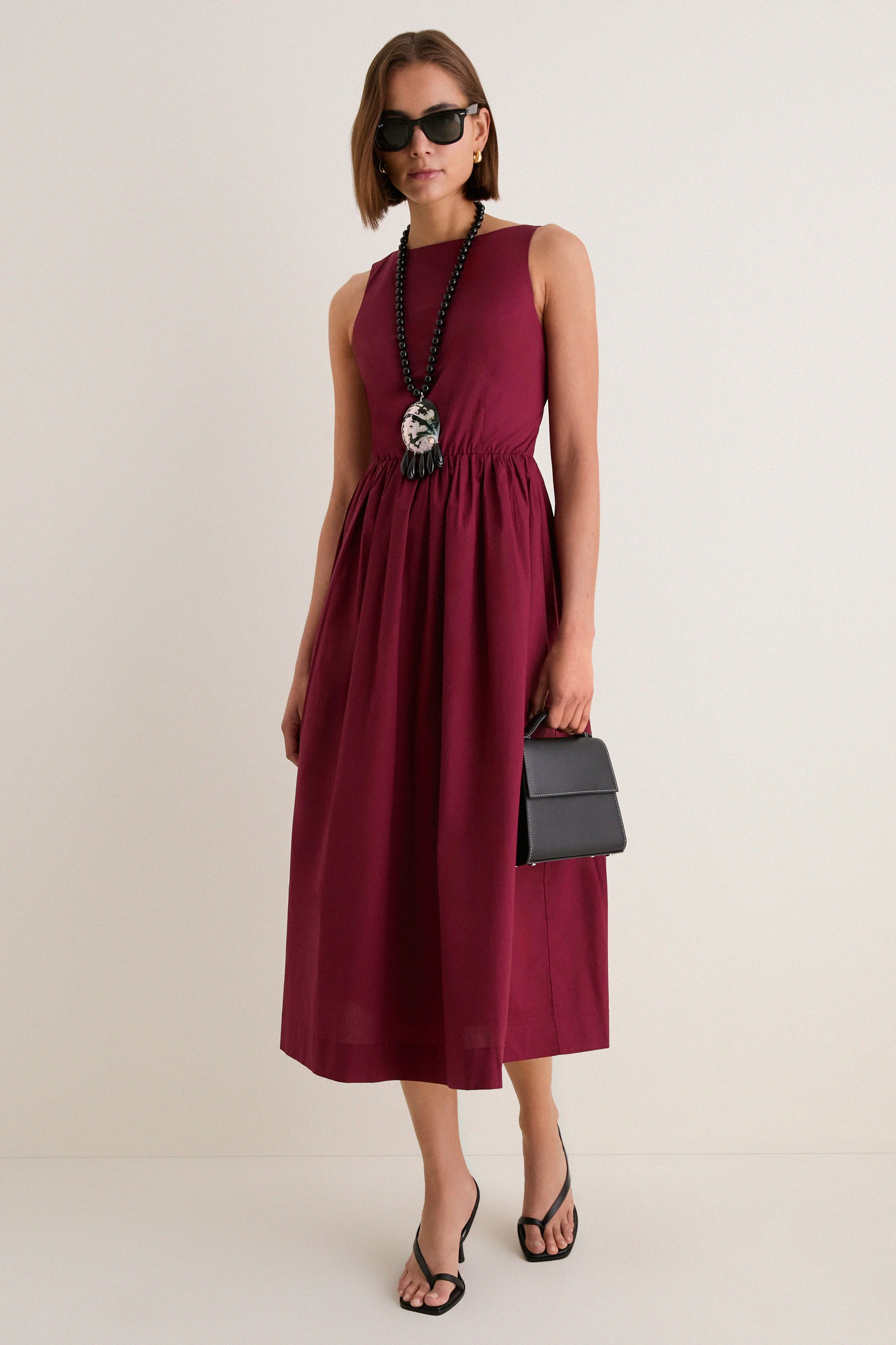 Merlot Open-Back Loire Maxi Dress