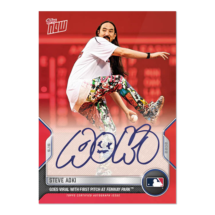 On-Card Auto # to 10 - Steve Aoki - 2022 MLB TOPPS NOW® Card 191C