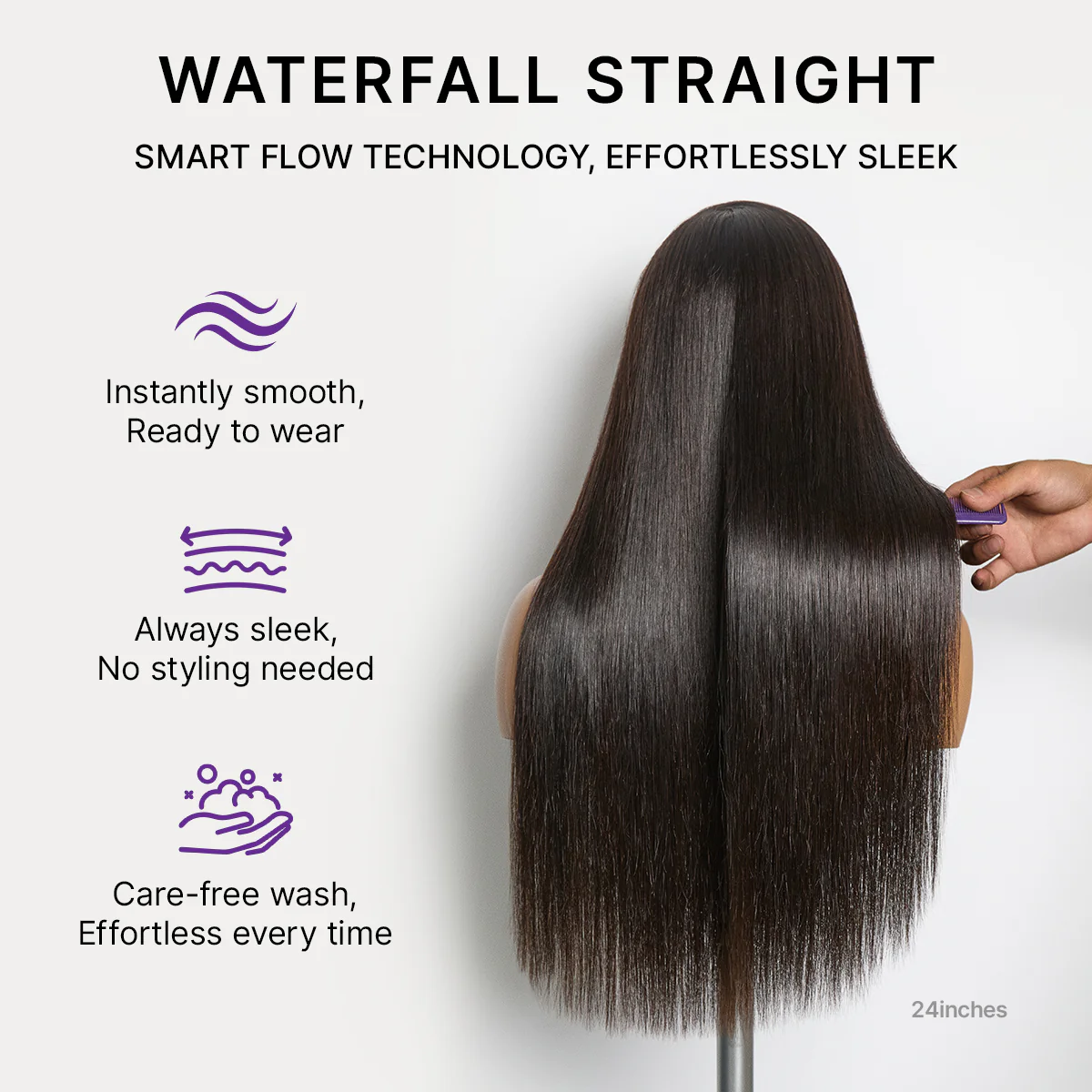 MyOwn-Fit™ PartingMax Glueless Personalized Comfort Wig 250% Density Bone Straight with Baby Hair 7x6 Closure HD Lace Wig Pre Cut & Plucked & Bleached Ready to Go