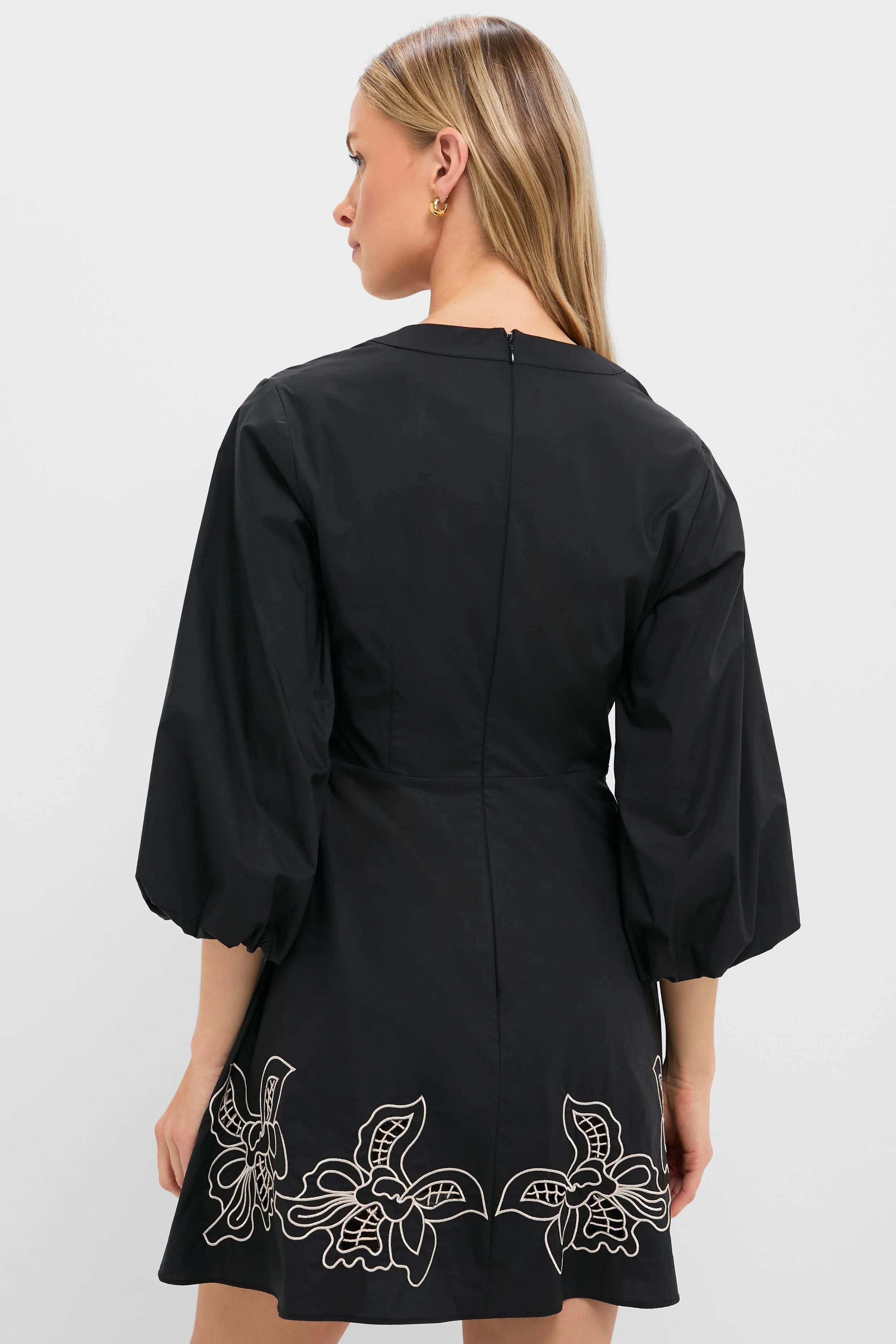 Black & Tan Embroidery Ellison Mini Dress