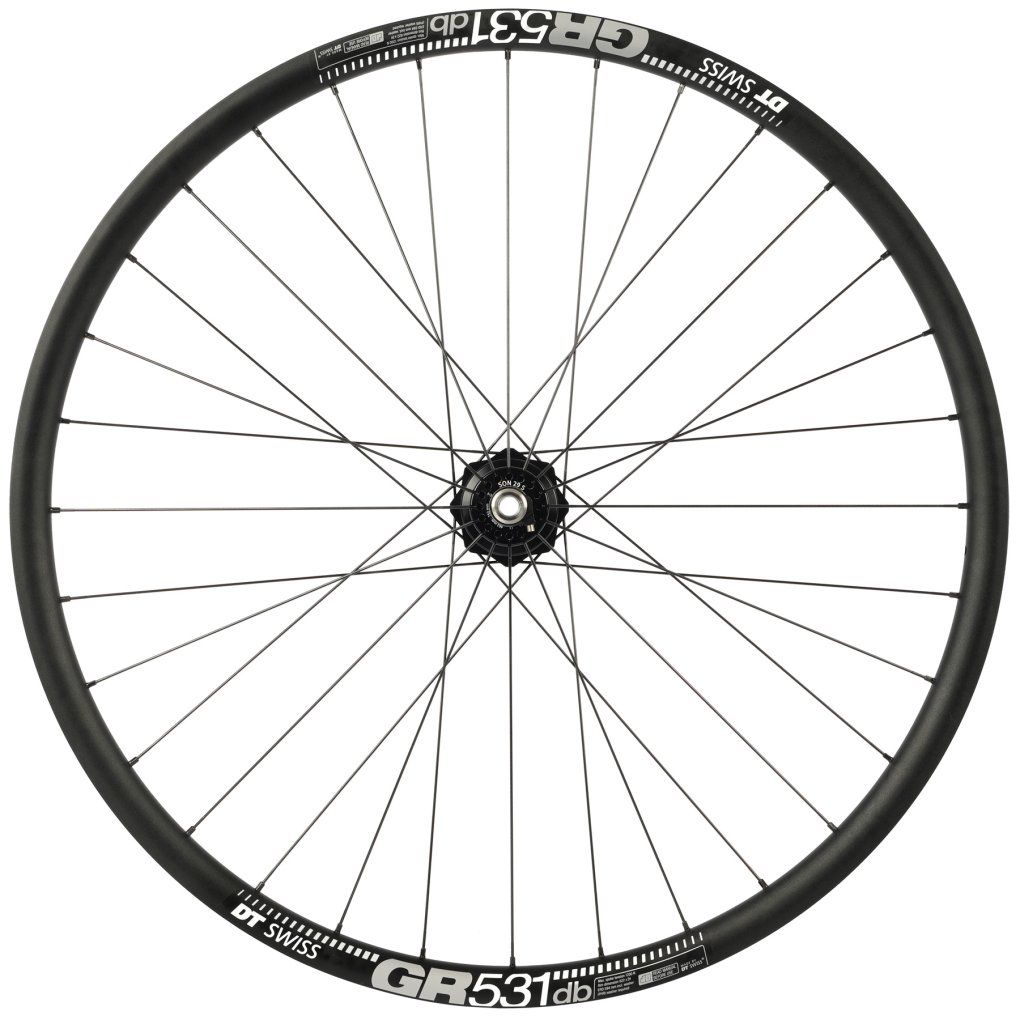 SON 29 S | DT Swiss GR 531 - Front Wheel with Hub Dynamo - Straightpull - CenterLock - 12x100mm - 16:16 radial / tangential