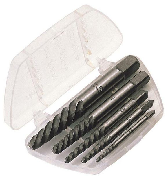 Draper carbon steel screw extractor box 5 pcs 3 to 18mm UniversalRef: Dp00145A / 1051721