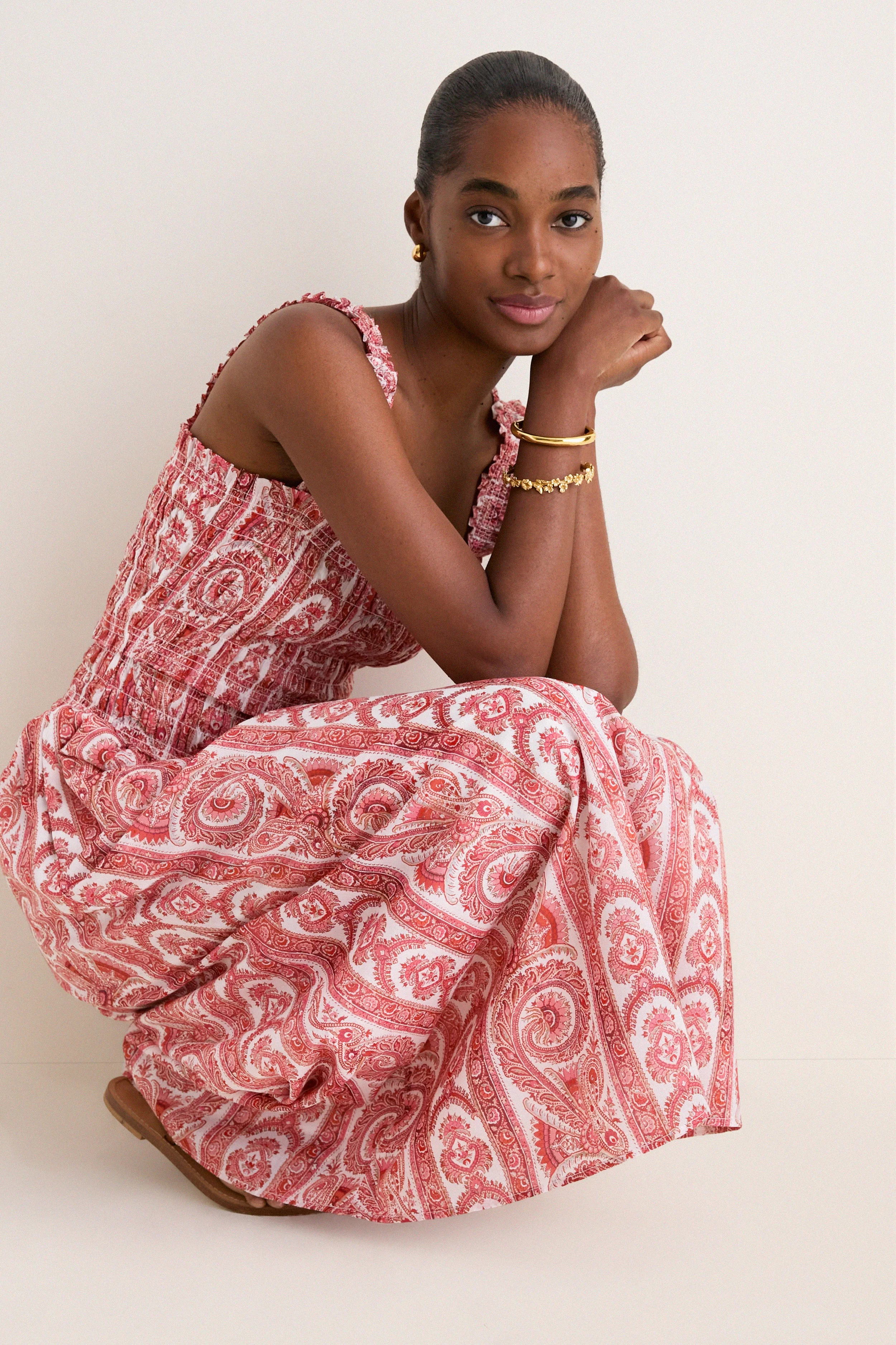 Coral Corsica Paisley Azalea Maxi Nap Dress