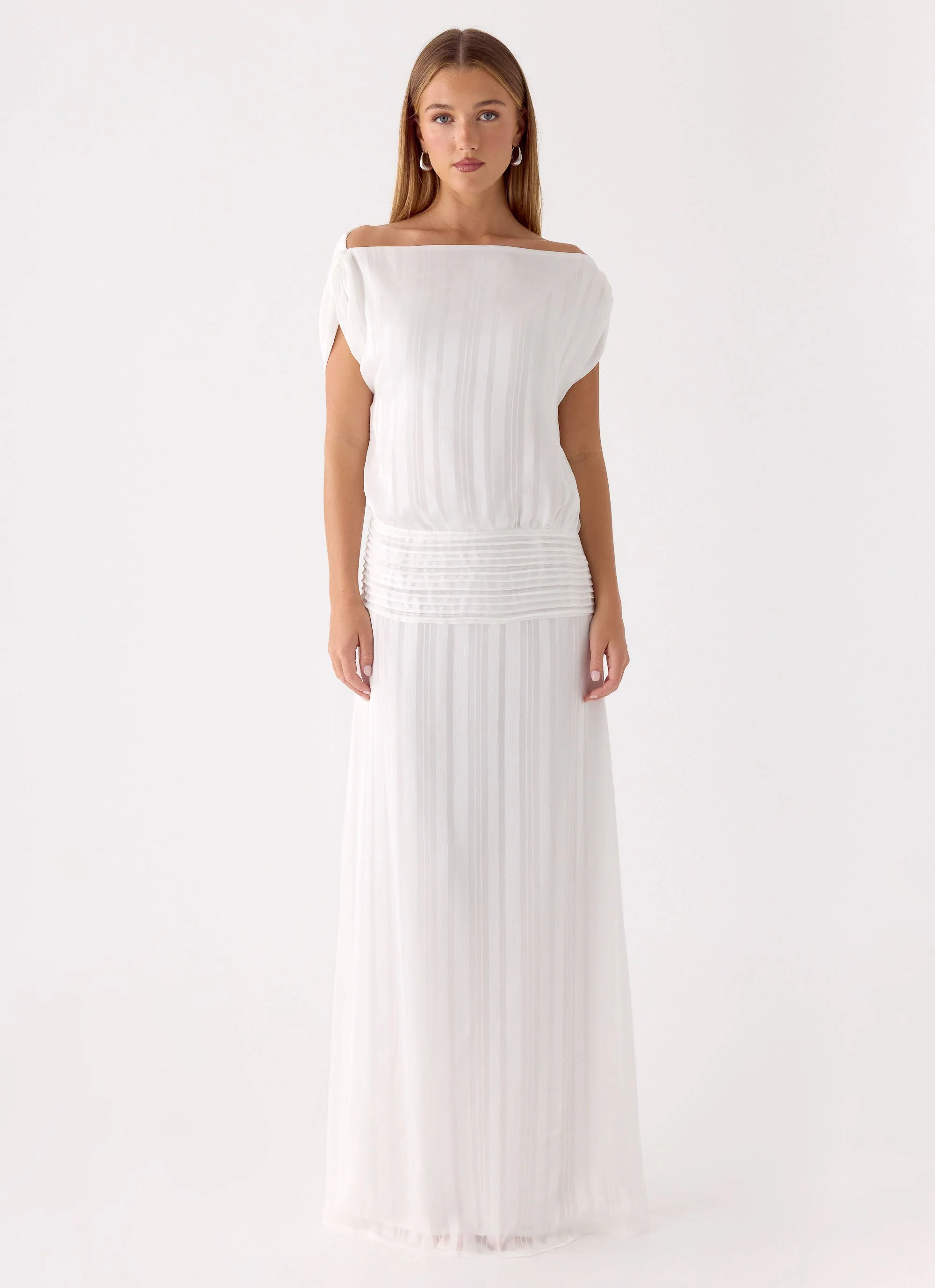 Rexi One Shoulder Maxi Dress - White