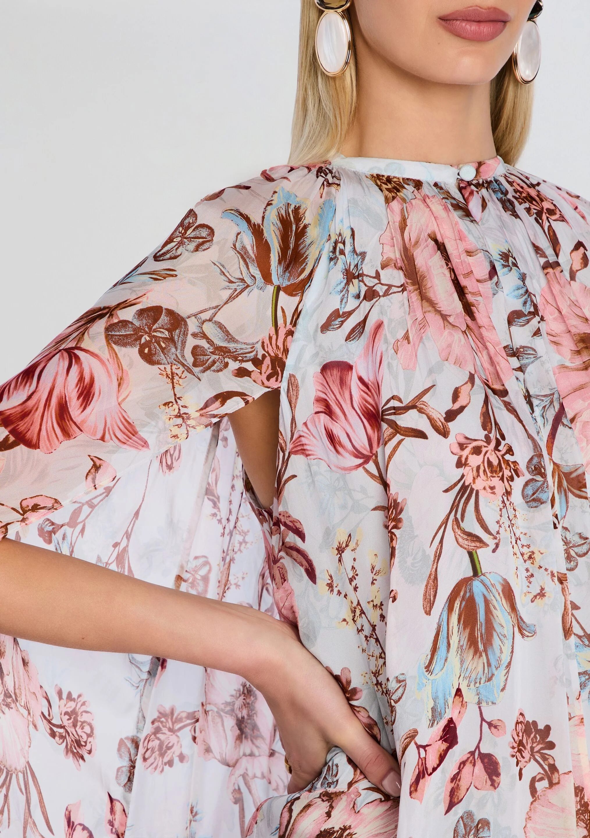 Ezra Ruched Cape Mini Dress