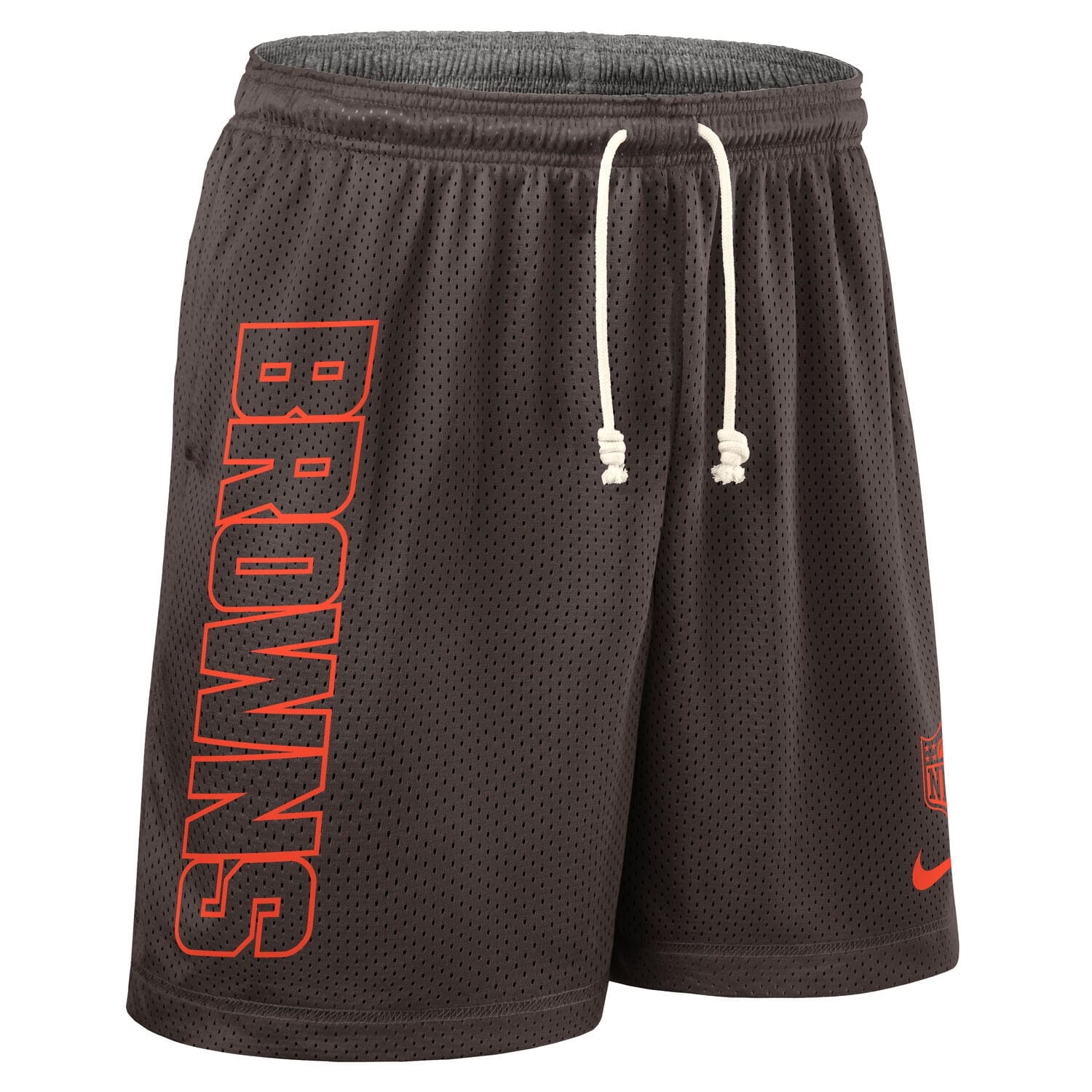 Cleveland Browns 2025 NFL Sideline Reversible Mesh Nike Dri-FIT Shorts Brown
