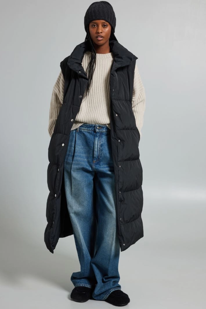 Turn-up beanie hat - ANTHRACITE