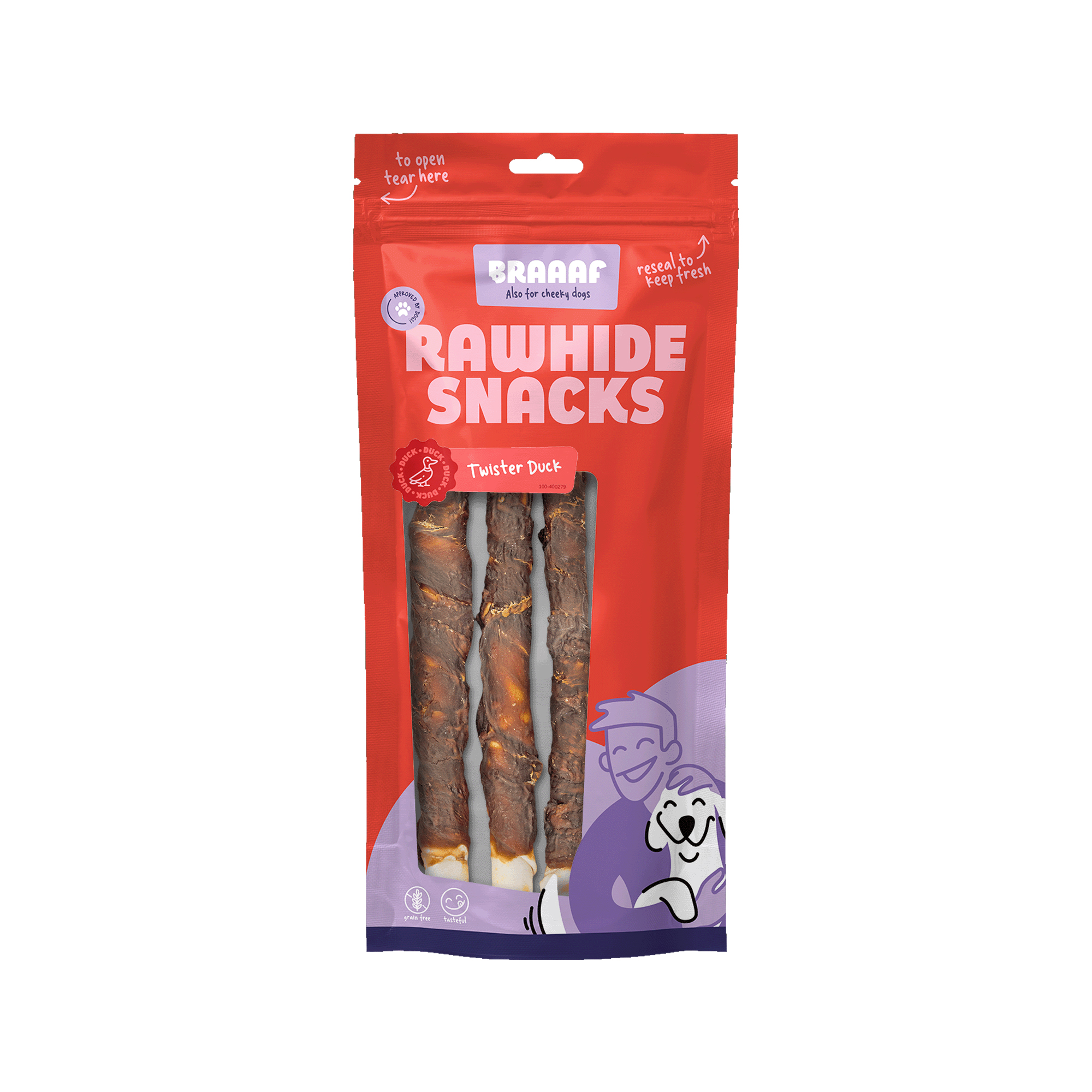 Braaaf Twister - Chicken - 3 x 25 cm