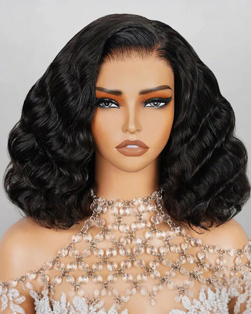 Ophirawig 6x5 invisible knots Glueless Natural Loose Deep Wave Wig Pre-cut Lace Natural Black Beginner Friendly