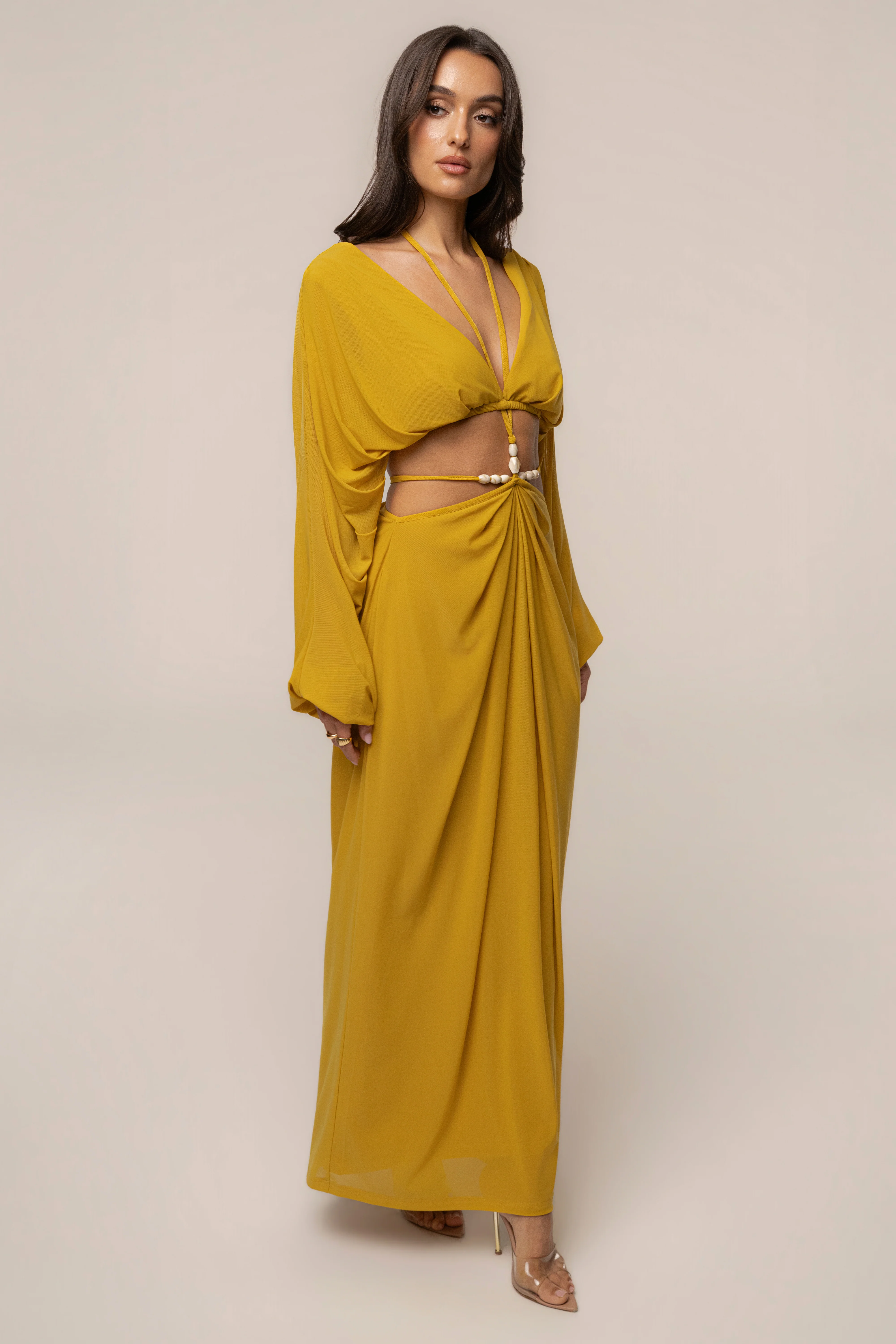 Mustard Selene Draped Top