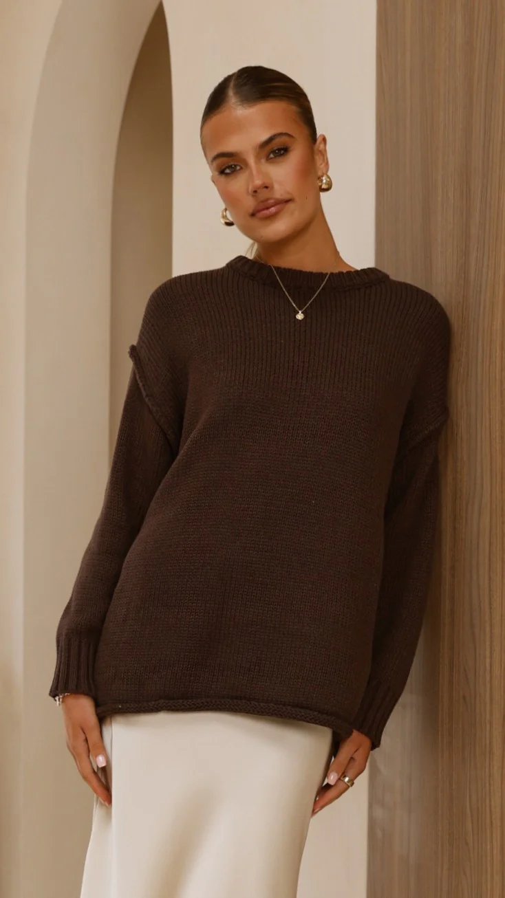 Delvine Knit Jumper - Chocolate