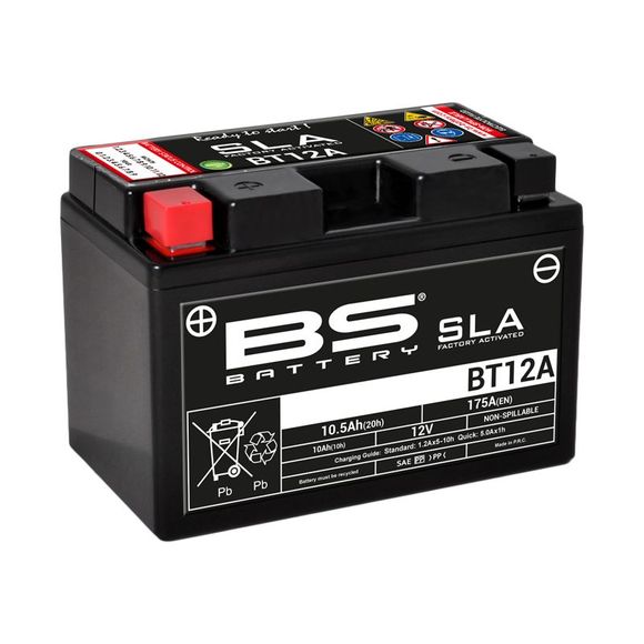 Batterie BS Battery SLA YT12A-BS/BT12A ferme Type Acide Sans entretien/prête à l'emploiRef : SLAYT12ABS / 1080670
