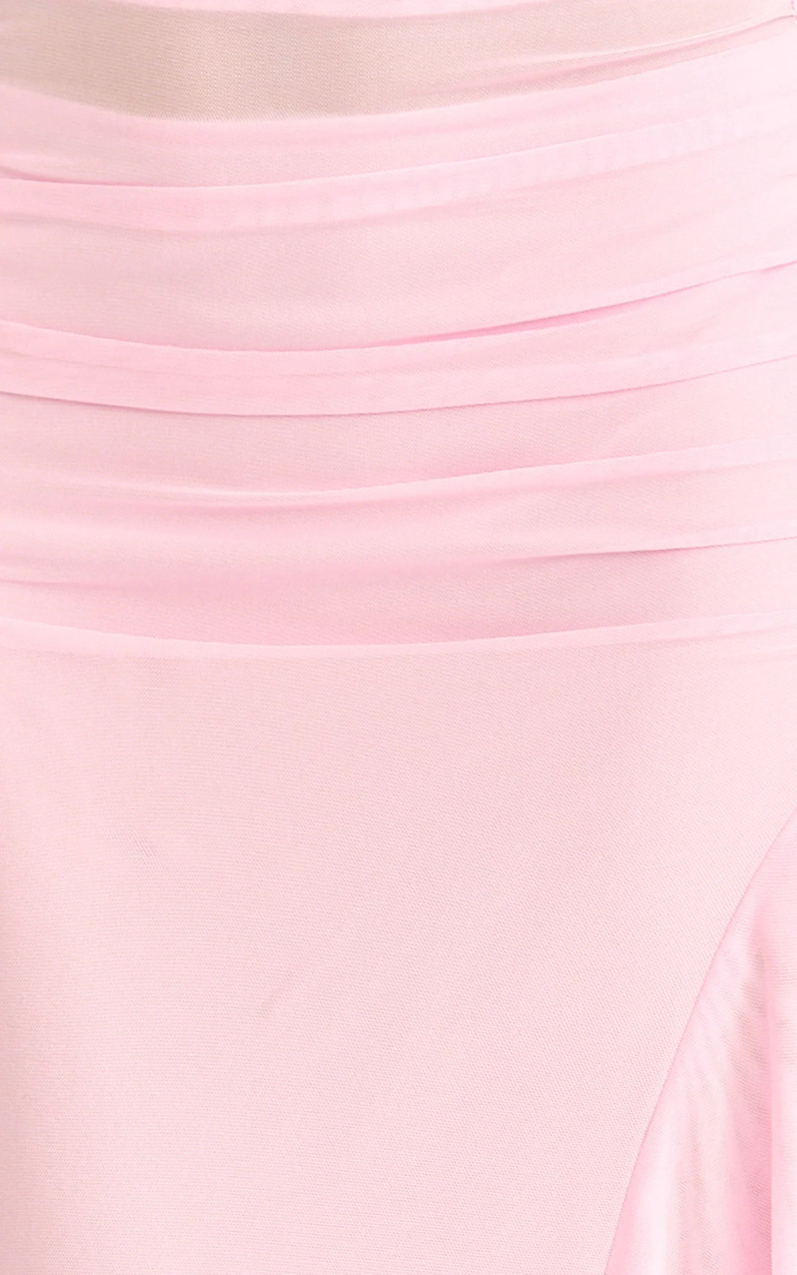 Almarie Midi Dress - Halter Neck Mesh Dress in Pink