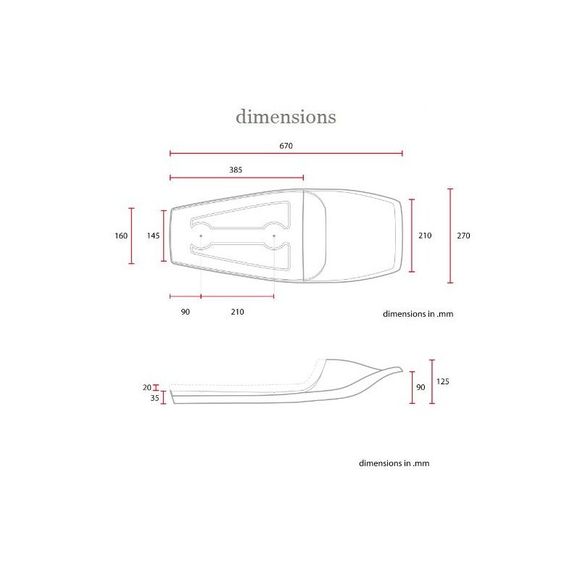 Selle confort Brazoline CAFE RACER FLAT TRACK 5 Universel - NoirRef : SCR5