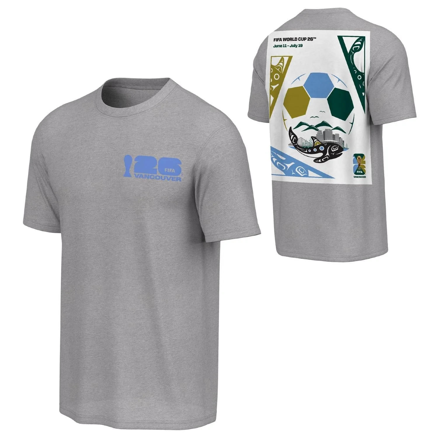 2026 Soccer Fan Collection Vancouver Poster Grey T-Shirt [ENG] - Unisex