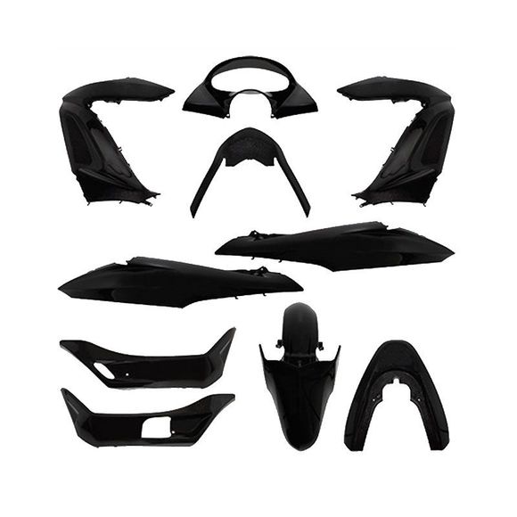 P2r gloss black fairing kit (11 pieces) maxi-scooter - blackRef: 20803
