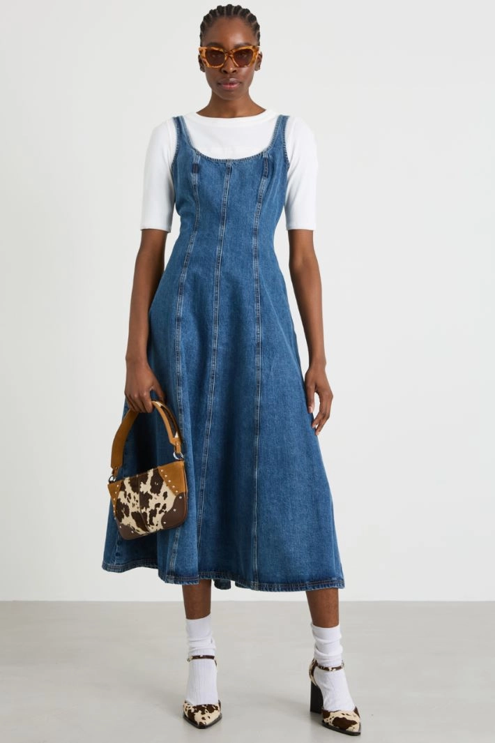 Long denim dress - BLUE