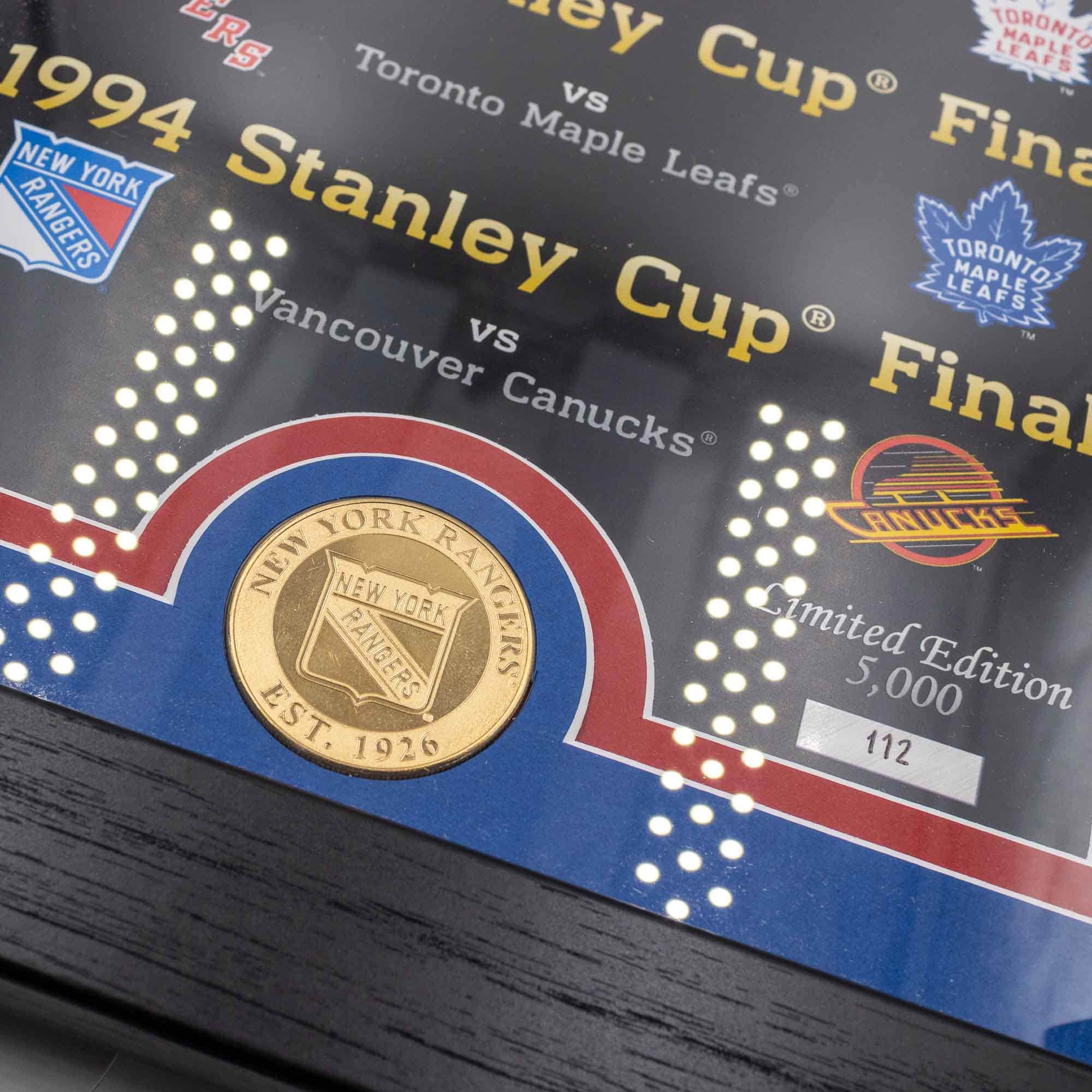 New York Rangers Stanley Cup Legacy Bronze Coin Framed NHL Photo