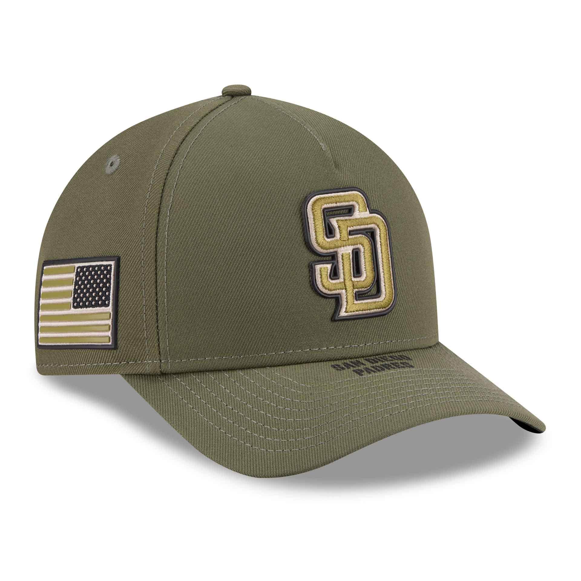 San Diego Padres 2026 MLB Armed Forces 9FORTY M-Crown A-Frame Adjustable Cap Olive