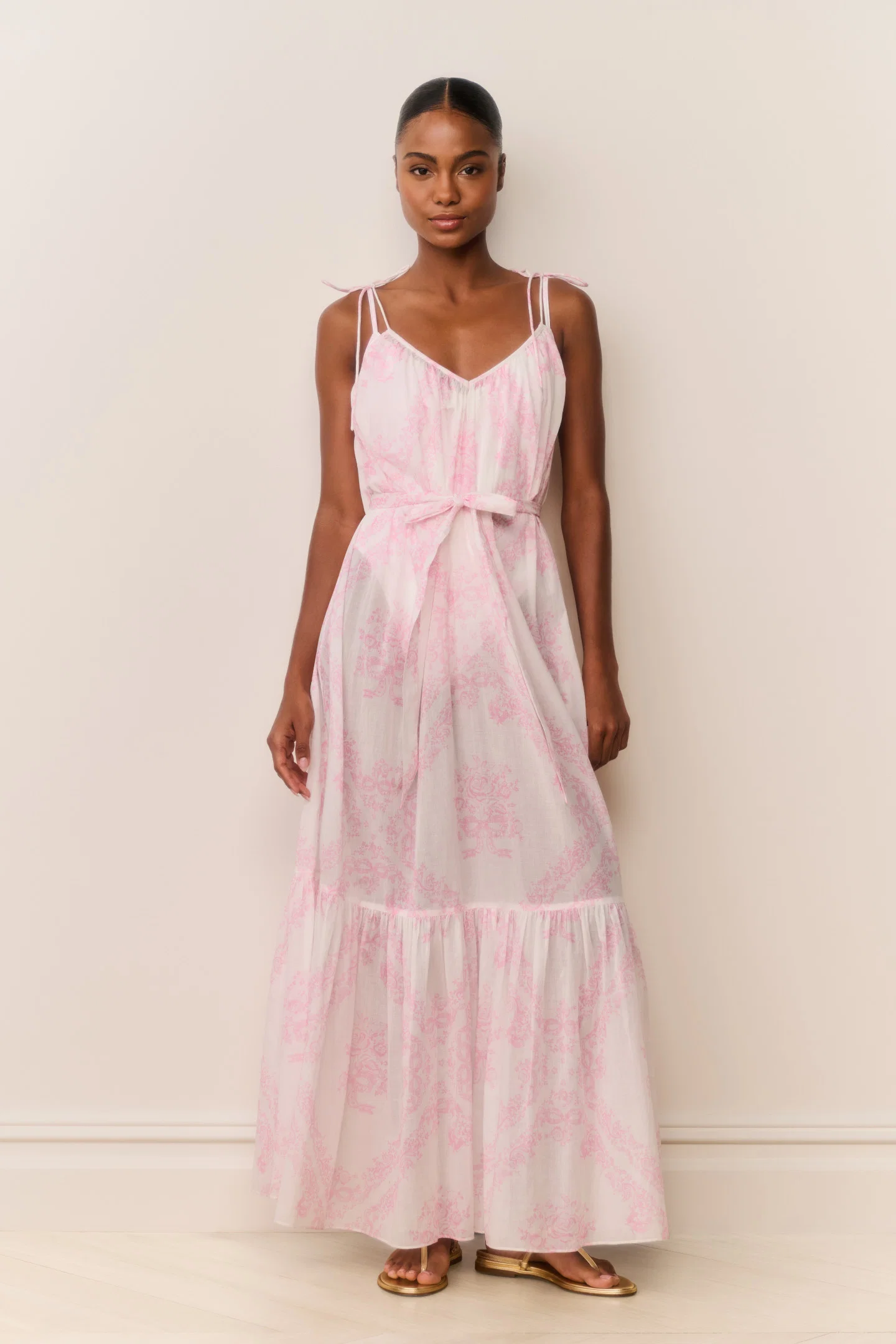 Hale Cotton Toile Print Cover-Up Dress