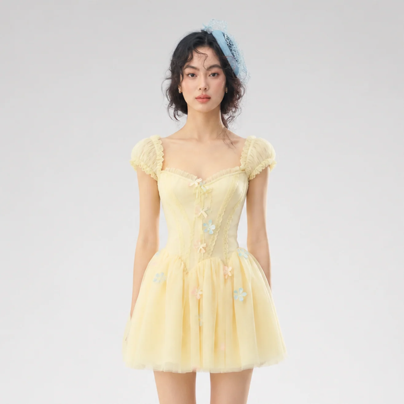 Lace Corset Flared Dress
