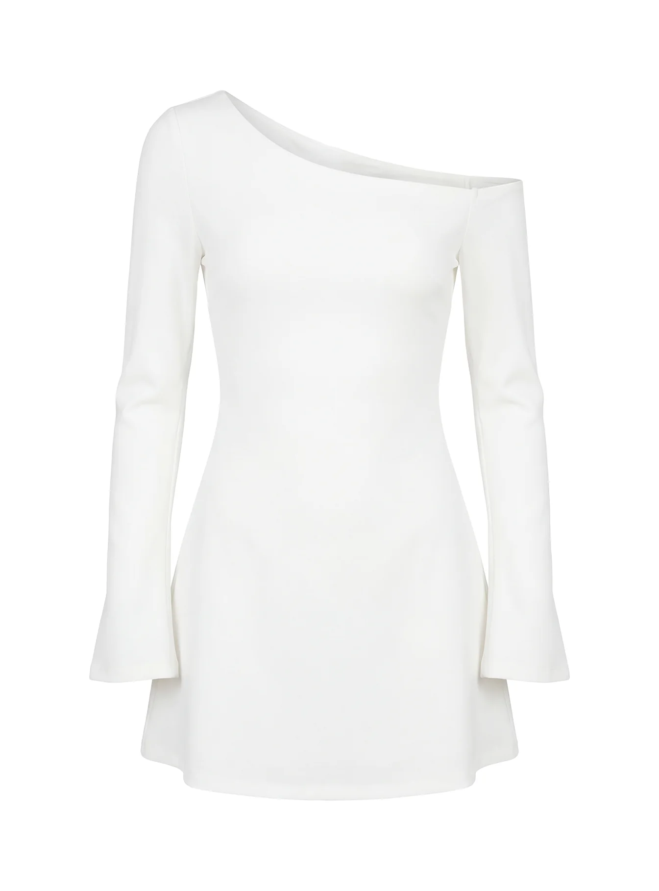 Adrietta Long Sleeve Off Shoulder Mini Dress White